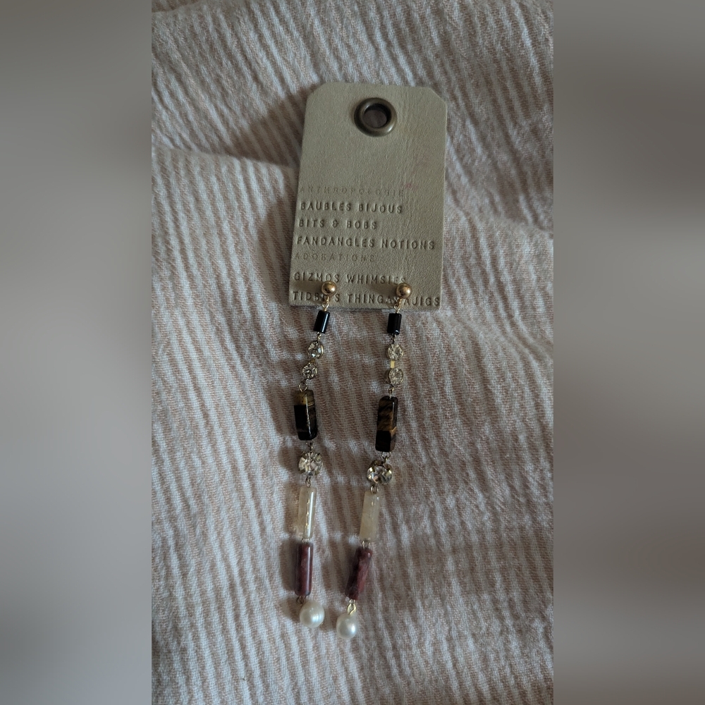 Anthropologie Black and Gold Dangle Earrings